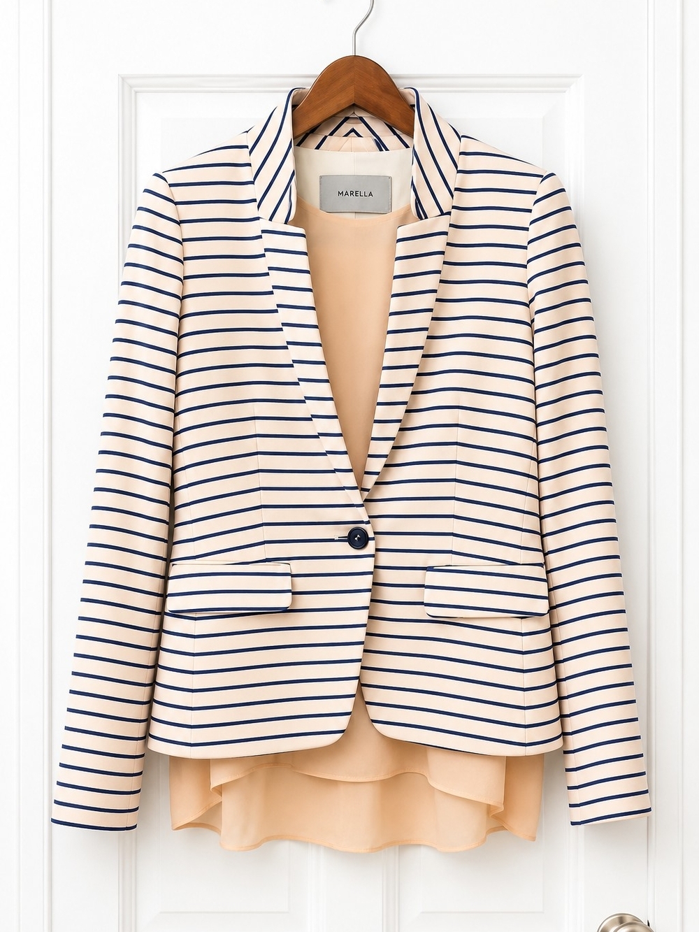 Marella Bundle Cream & Navy Striped Blazer & Sleeveless Top